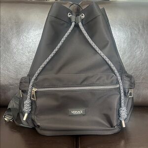 Versace Black and Gray Men's Backpack